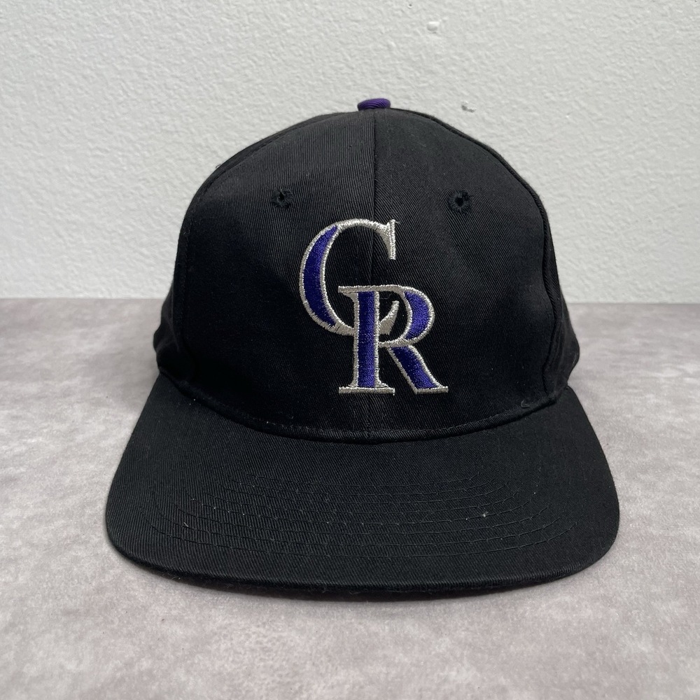 Vintage Colorado Rockies Hat Cap Snap Back Black MLB Baseball 90s Eds West OS